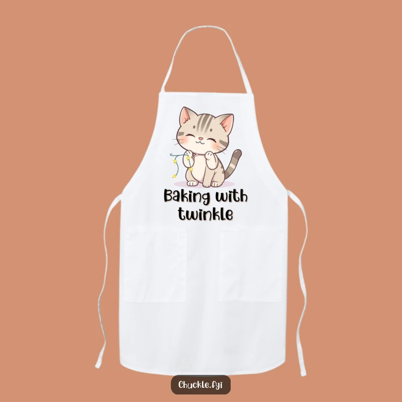 Funny Cat Lights Apron: Cook with Curious Feline Flair