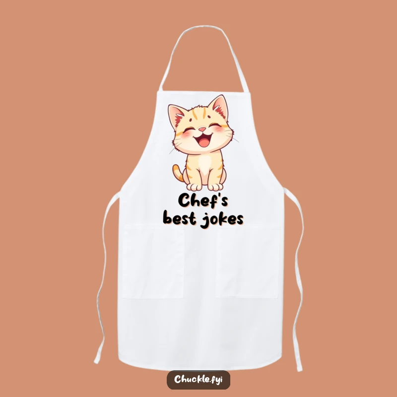 Funny Kitten Laugh Apron - Kitchen Perked Ears, Happy Cat, Cooking Funny Gift