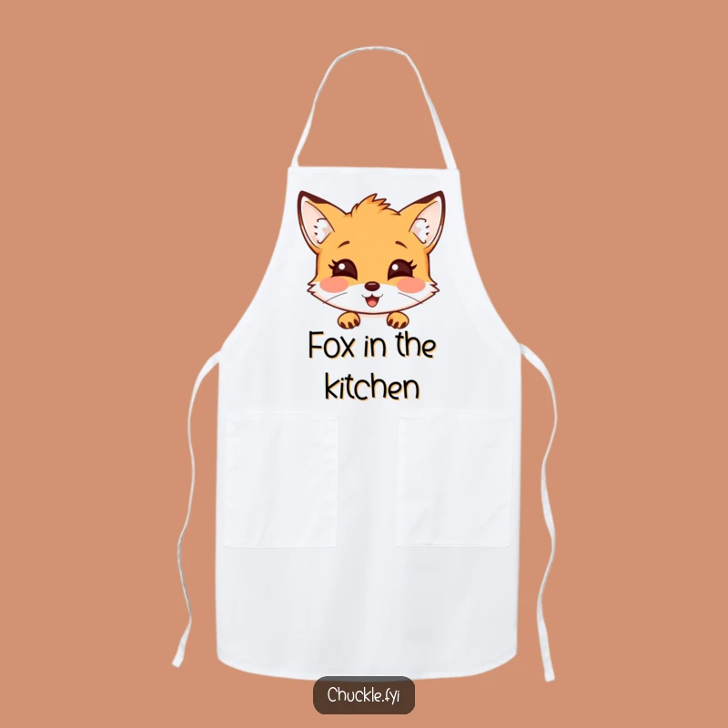 Funny Fox Apron: Chef's Witty Cartoon Kitchen Wear