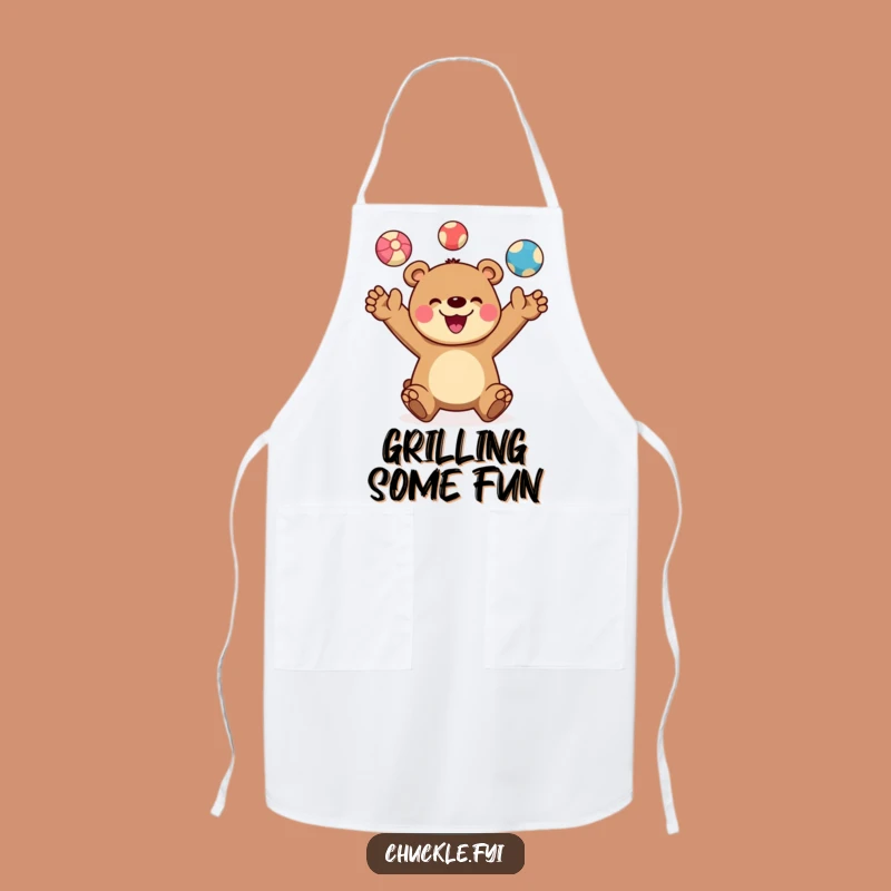 Funny Juggling Bear Apron: Cook with Joy and Cheerful Bear Flair