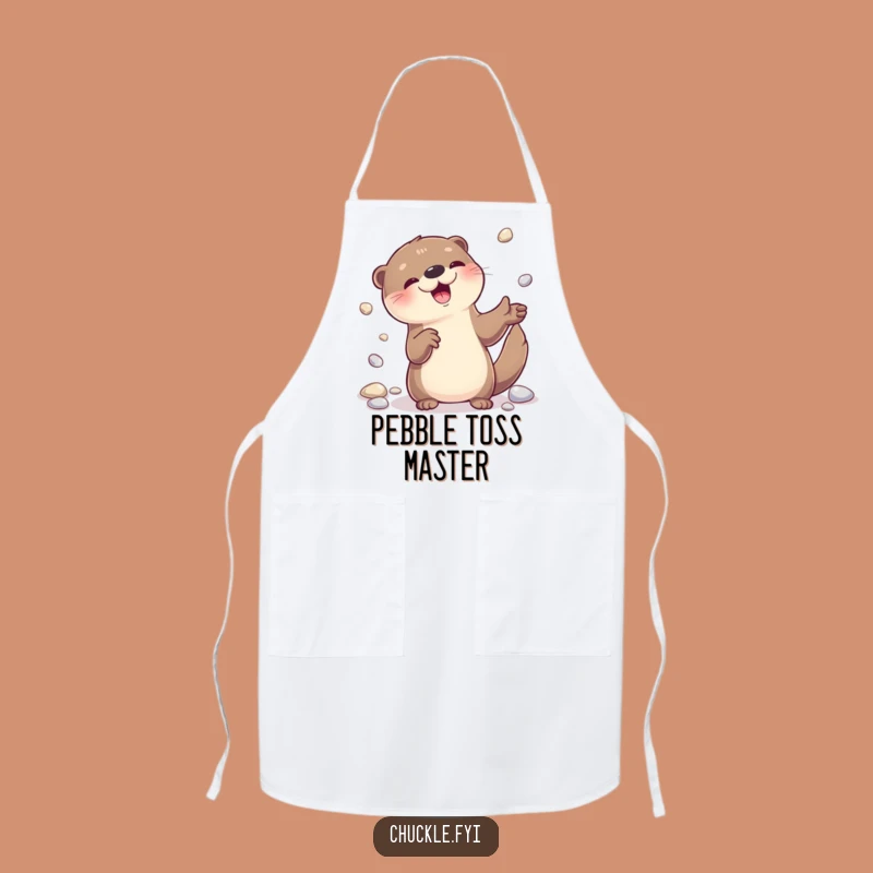 Funny Otter Juggling Pebbles Apron: Cook Up Fun in the Kitchen