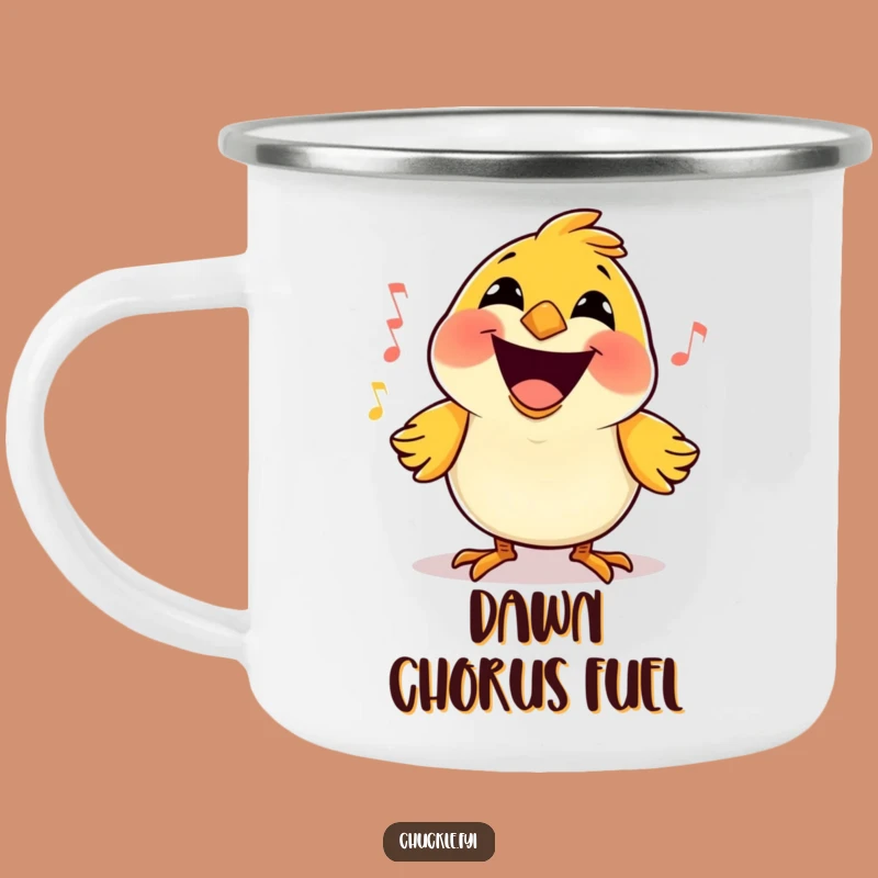 Funny Bird Song Camping Mug: Durable Cartoon Aviary Cup for Cheerful Outdoors