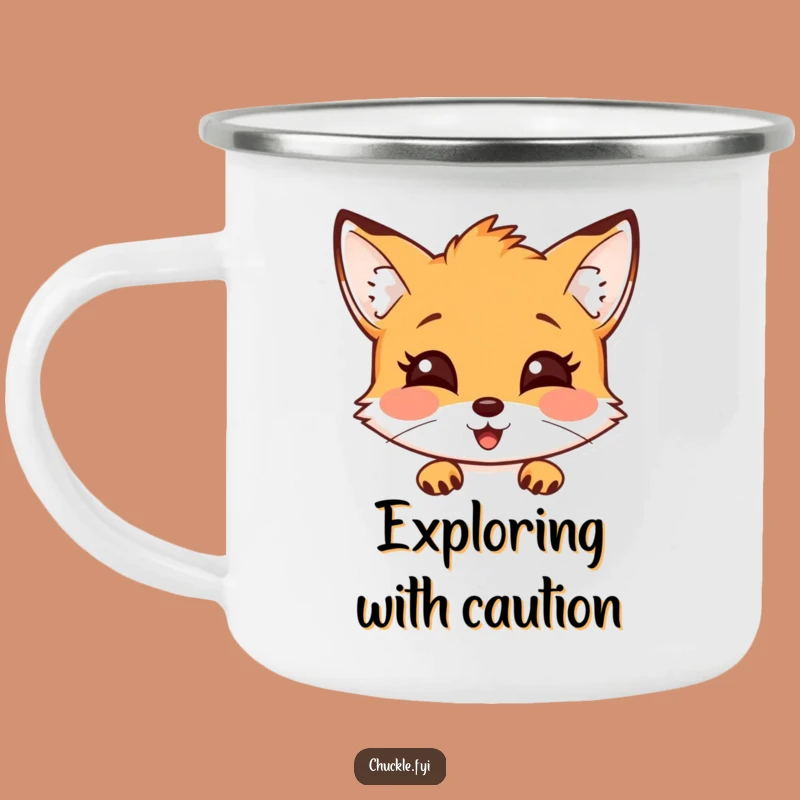 Funny Fox Camping Mug: Durable & Witty Cartoon Adventure Cup