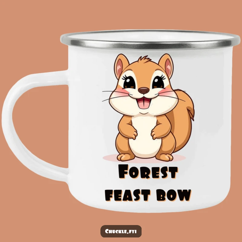 Funny Squirrel Bow Camping Mug - Comical Theatrical Companion for Outdoor Fun