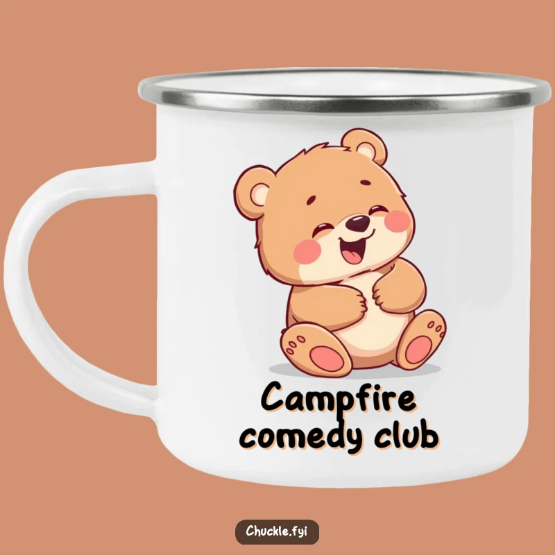 Funny Bear Cub Giggling Camping Mug - Durable, Hilarious Outdoor Fun Gift