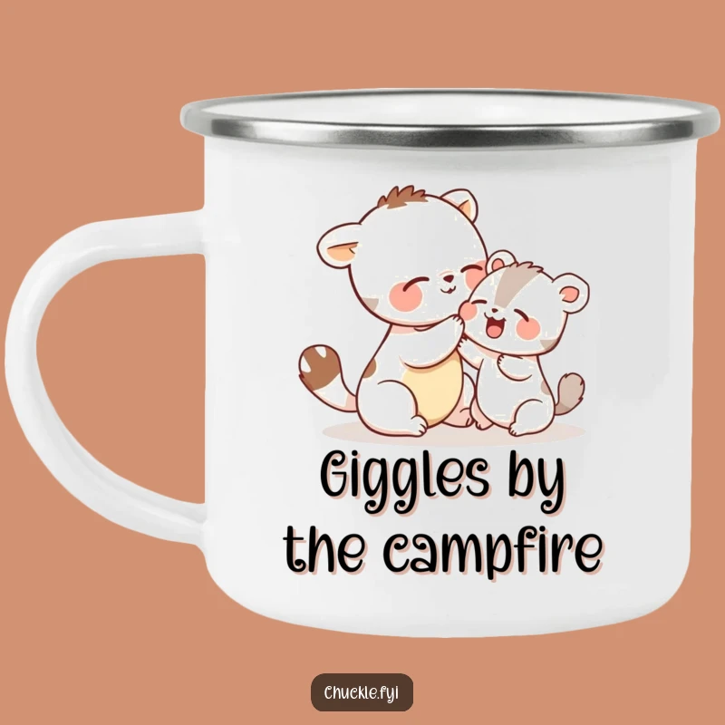 Funny Tickle Fight Animal Camping Mug: Giggles and Humor on Adventures, Gift