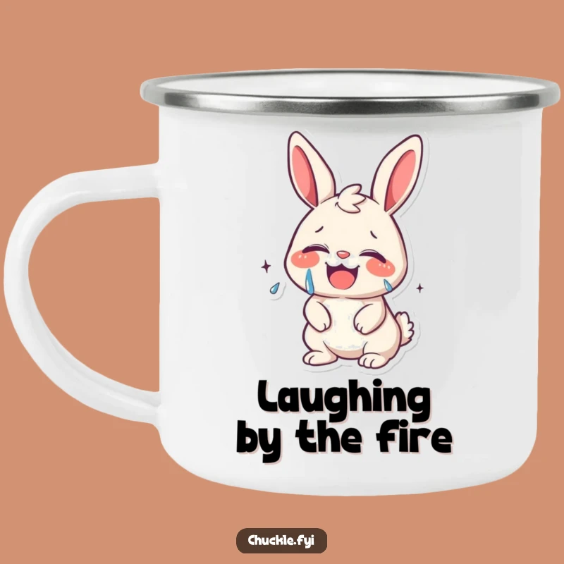Funny Bunny Laugh Campfire Mug: Happy Sips Outdoors - Perfect Gift!