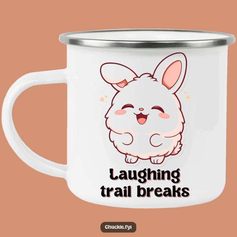Funny Bunny Laugh Camping Mug - Adventure Ready Character Cup