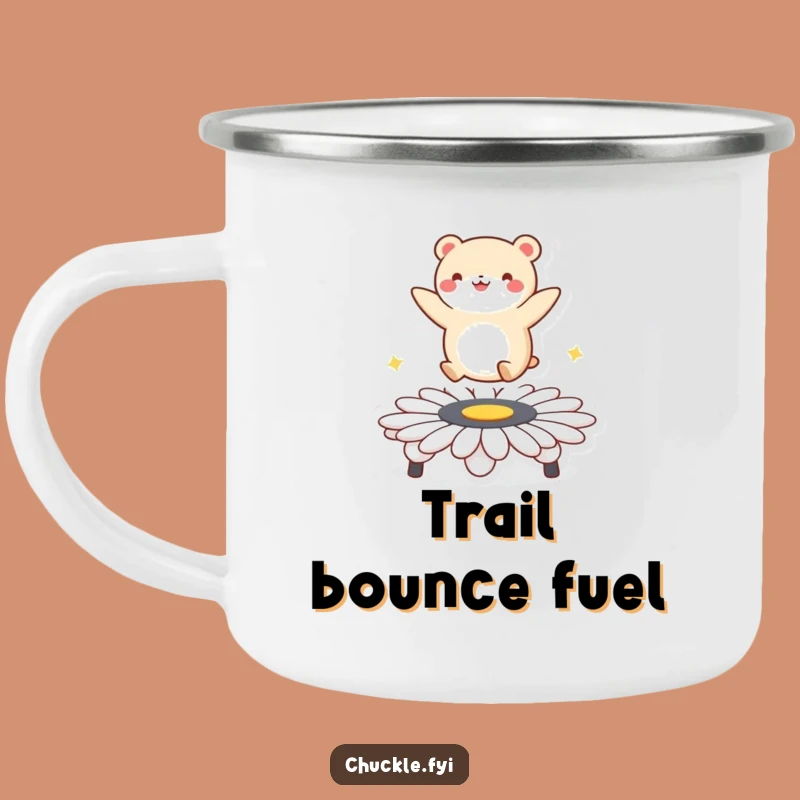 Funny Daisy Trampoline Animal Camping Mug: Adventure Joy with Bouncing Character, Gift
