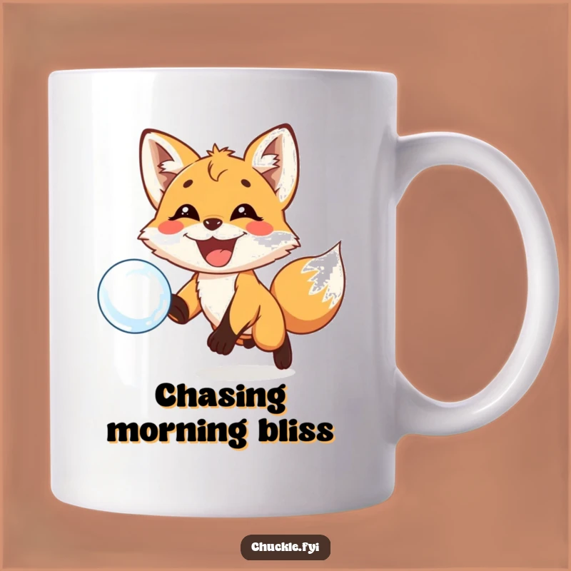 Funny Fox Bubble Mug - Playful Cub Grin, Chasing Fun, Perfect Funny Gift