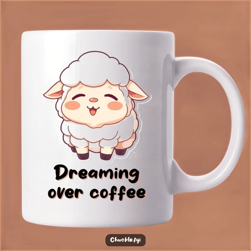 Funny Sheep Mug: Sleepy & Smiling, Contented Yawn, Cute Gift