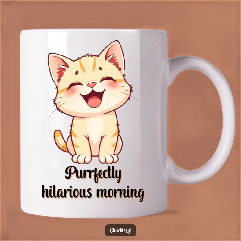 Funny Kitten Laugh Mug - Perked Ears, Happy Cat, Perfect Funny Gift