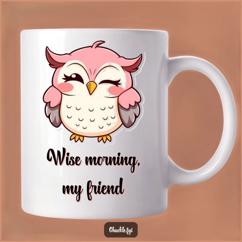 Funny Owl Winking Mug: Adorable Cartoon Gift for Nocturnal Friends