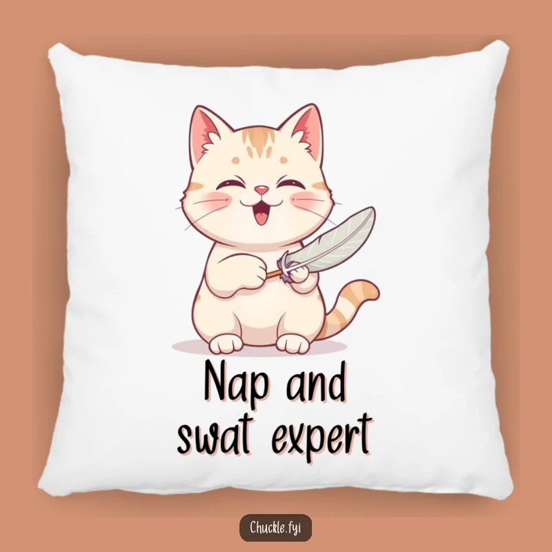 Funny Cat Pillow: Purring Kitty's Feather Toy Comfort