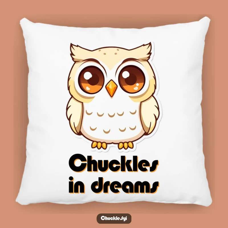 Funny Curious Owl Pillow: Cozy Chuckling Owl Cushion, Ideal Wise Funny Gift