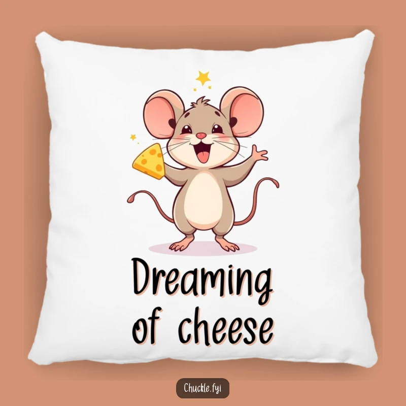 Funny Mouse Celebrating Cheese Pillow - Cozy Comfort & Cheerful Decor