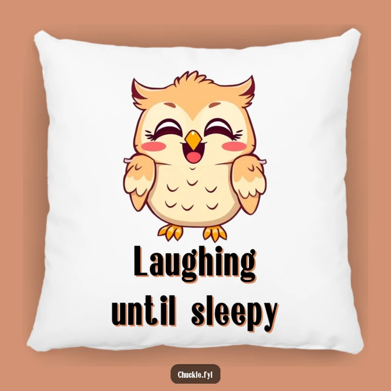 Funny Owl Laugh Pillow - Comfy Character Cushion, Hilarious Amusement Accent