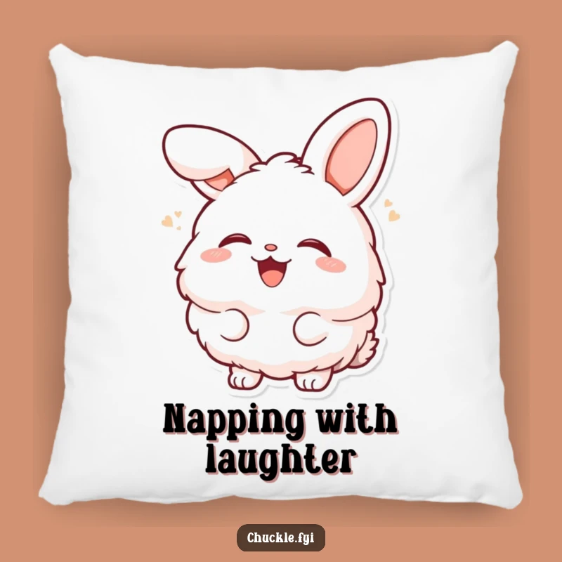 Funny Bunny Laugh Pillow - Soft & Amused Character Decor
