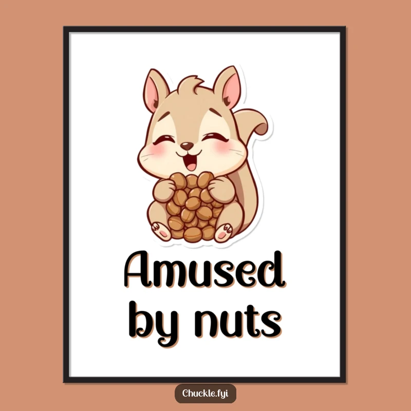 Funny Squirrel Digital Art: Nutty Amusement, Instant Funny Gift Download