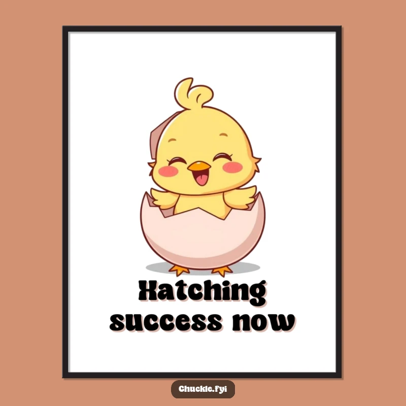 Funny Chick Hatching Chirp Digital Art: Instant Cheerful Decor, Perfect Funny Gift Download