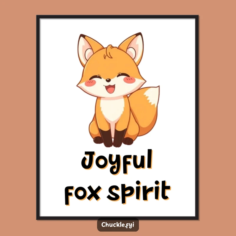 Funny Fox Giggling Digital Art: Instant Charm for Your Walls