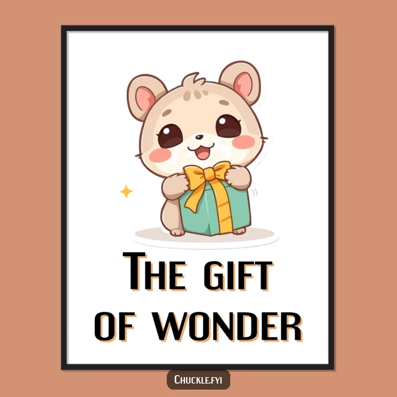 Funny Gift Surprise Animal Digital Print: Wonder and Excitement Art, Gift