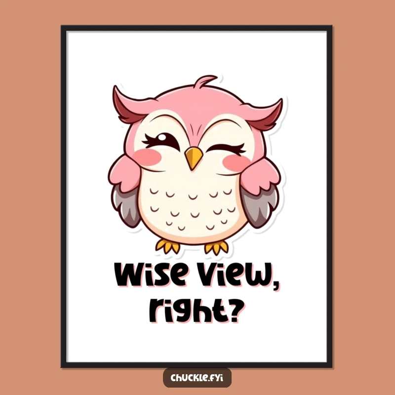 Funny Owl Digital Art: Winking Cartoon Owl for Instant Joy