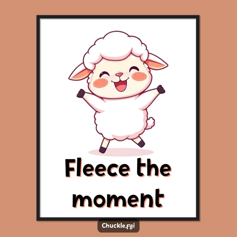 Funny Sheep Dance Digital Art: Joyful Cartoon Downloadable Print for Cheer