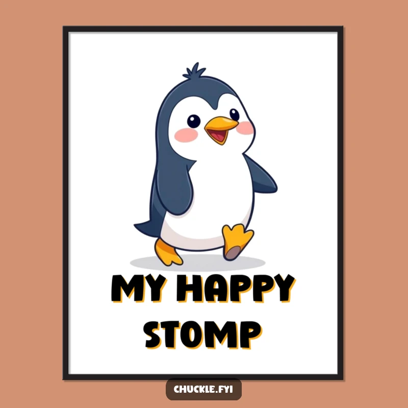 Funny Penguin Digital Print: Instant Cartoon Character Art for Whimsical Vibes