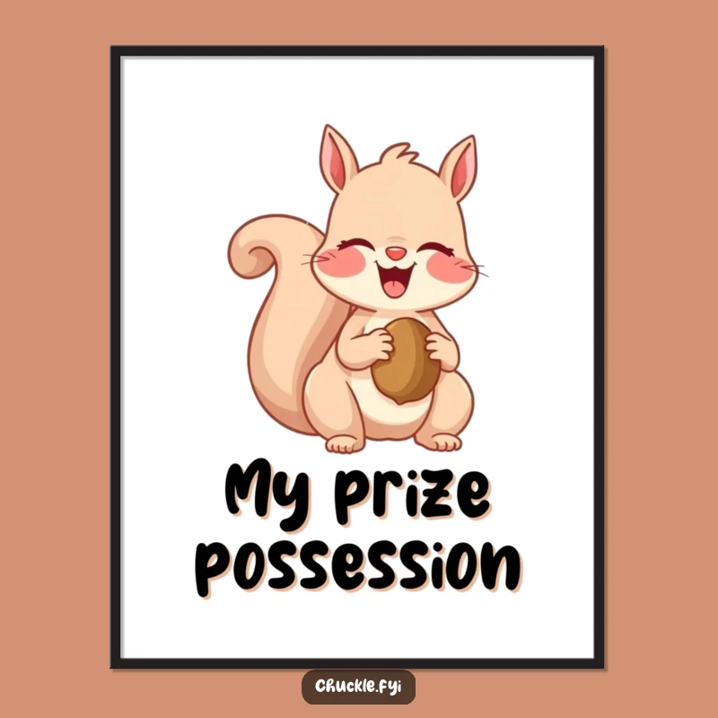 Funny Squirrel Digital Print: Giggling Nut Joy, Instant Funny Gift for Wall Art