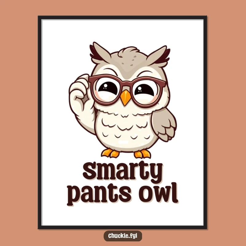 Funny Owl Digital Print: Instant Chuckling Character Art for Smart Decor