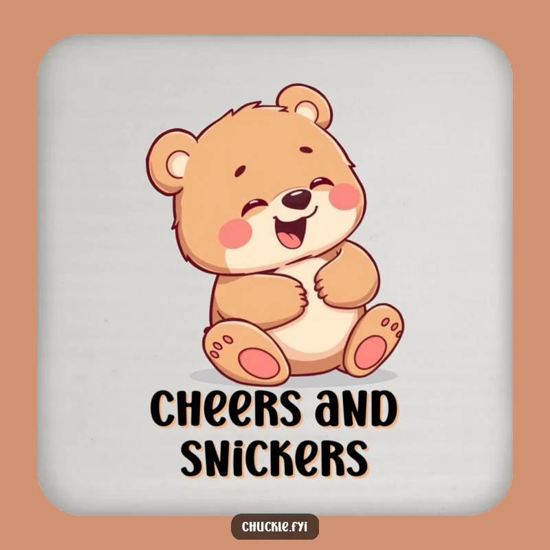 Funny Bear Cub Giggling Coaster - Hilarious Belly Laugh Drink Protector