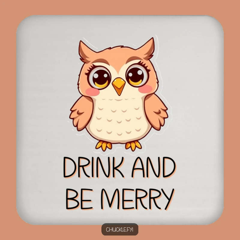 Funny Owl Coaster: Jovial Hooting Protection, Delightful Decor Gift