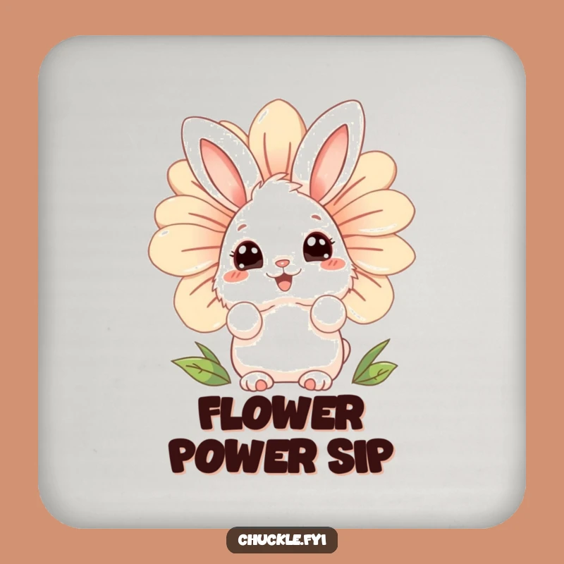 Funny Bunny Flower Coasters: Protect Surfaces with Whimsical Charm!