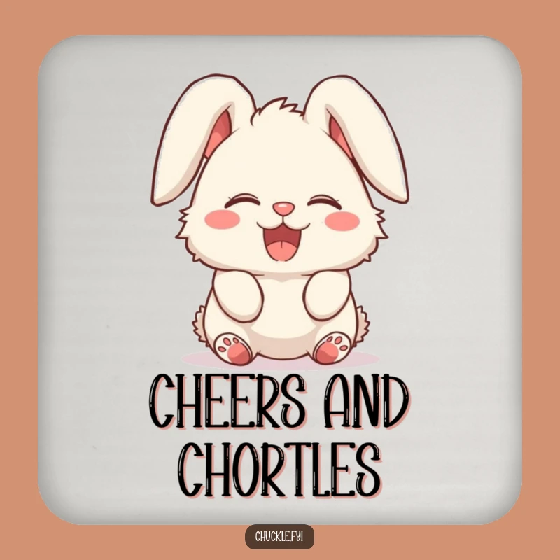 Funny Giggling Bunny Drink Coaster: Protect Surfaces with Adorable Bunny Fun
