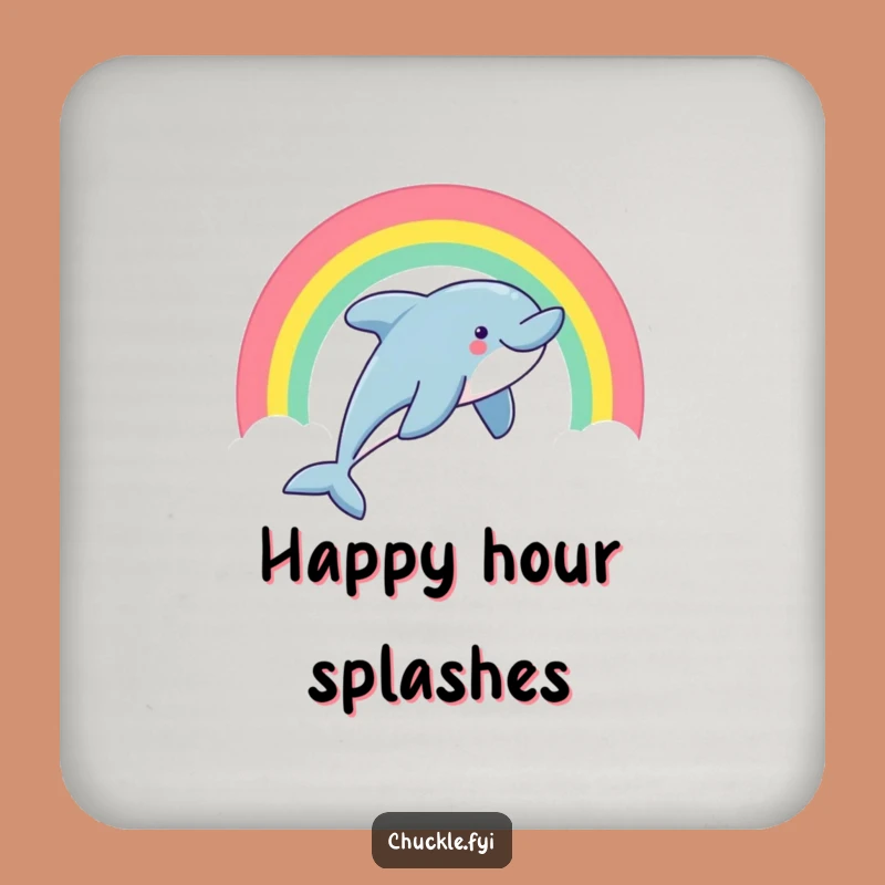 Funny Dolphin Drink Coaster: Protect Surfaces with Ocean Charm