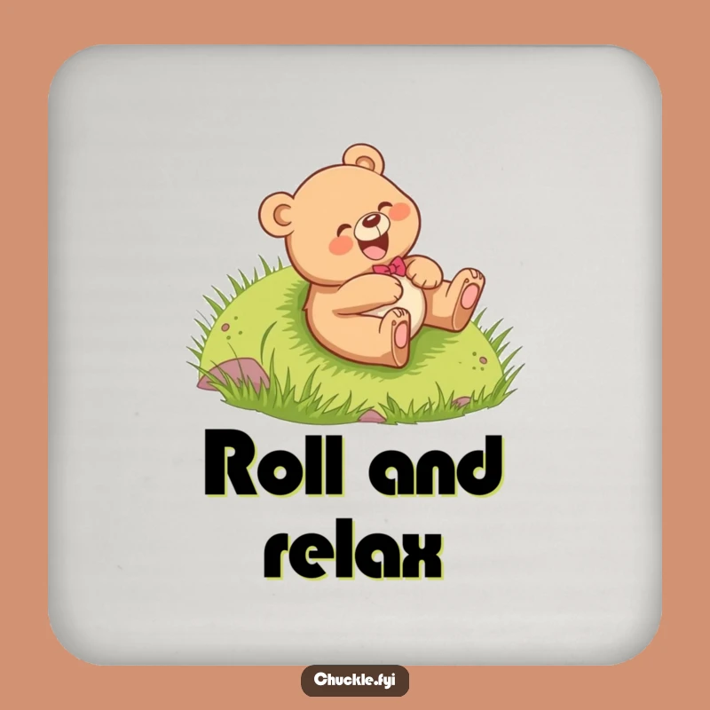 Funny Bear Cub Coasters: Giggling Hill Roll Protection, Cute Funny Gift Set