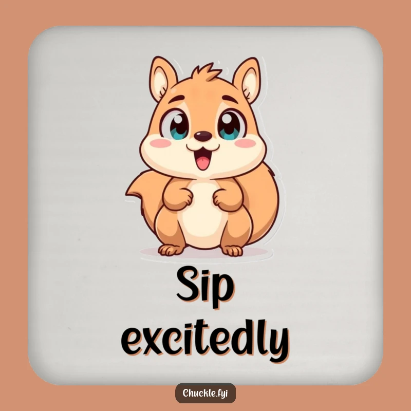 Funny Squirrel Coaster - Protect with Energy, Gift