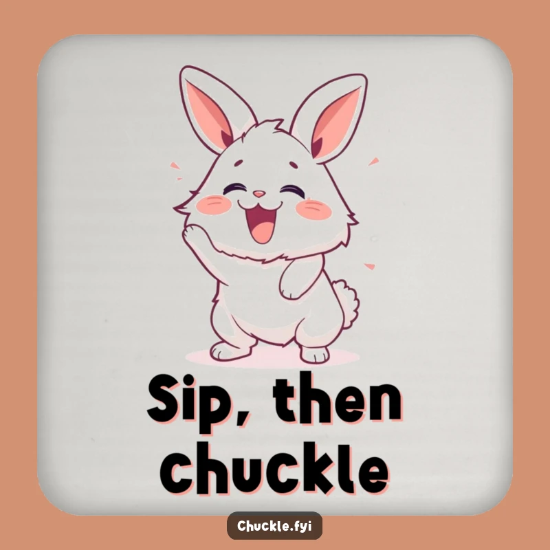 Funny Laughing Bunny Coaster for Hilarious Tables