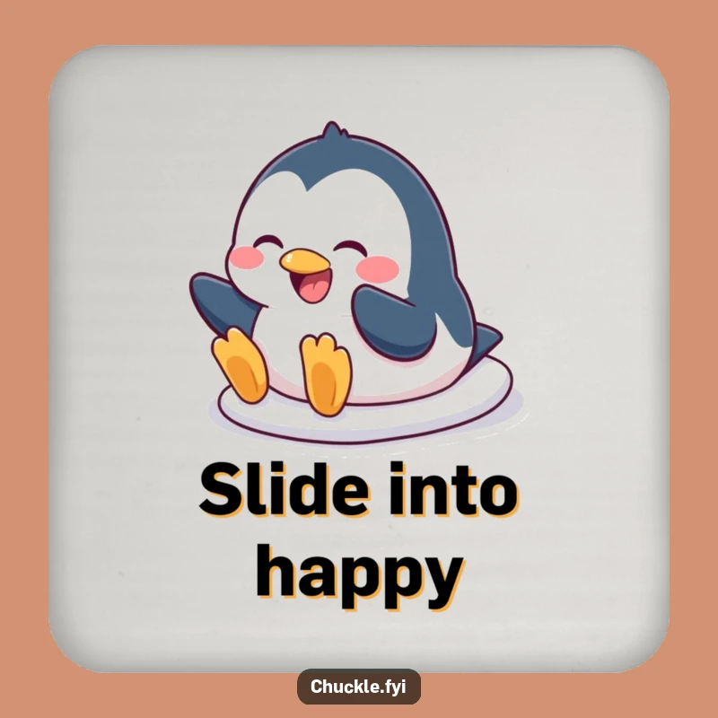 Funny Penguin Slide Coaster - Comical Character Drink Protector, Hilarious Tabletop Fun