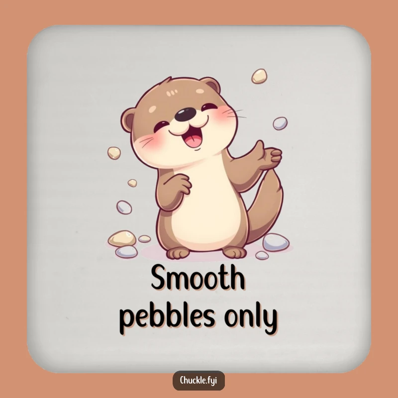 Funny Otter Juggling Pebbles Drink Coaster: Protect Surfaces with Playful Charm