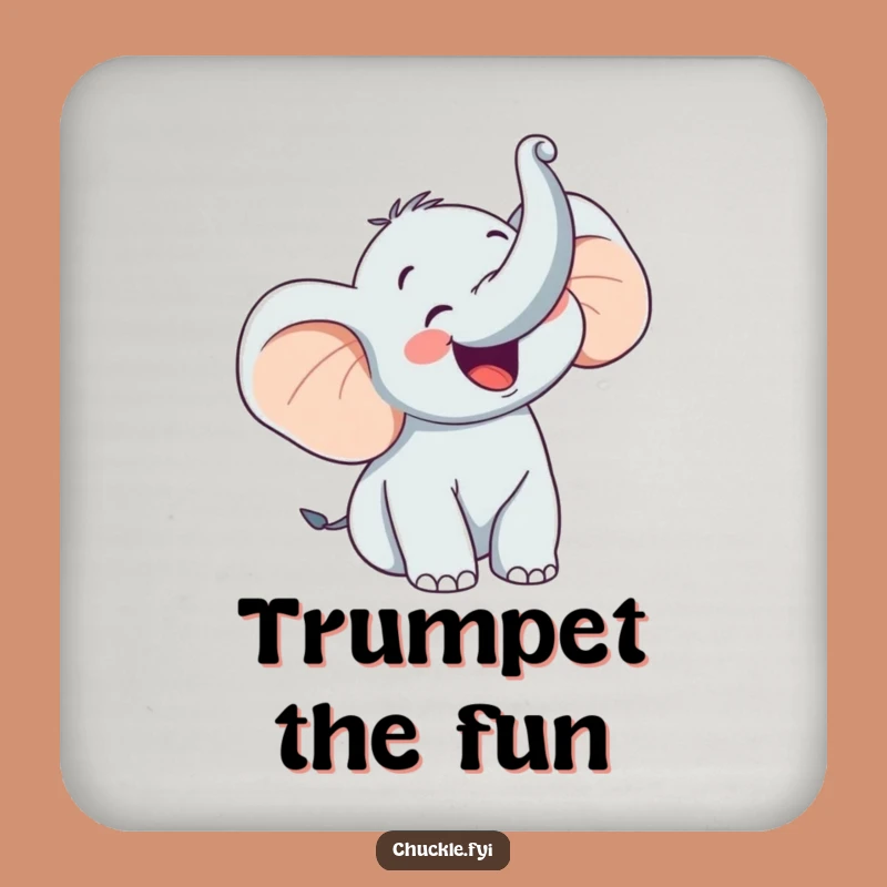 Funny Happy Elephant Trumpet Coaster - Protect Surfaces with Joy!