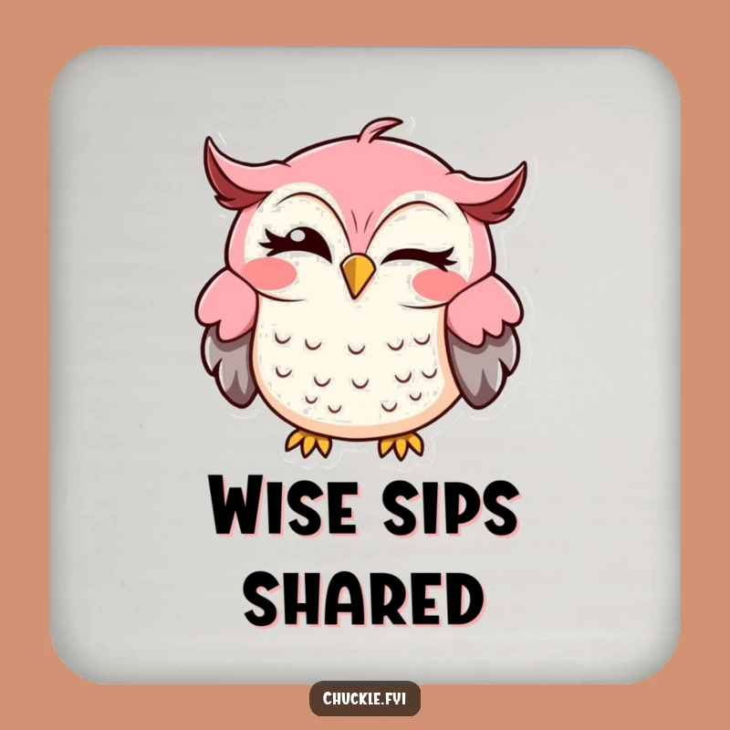 Funny Owl Drink Coaster: Protect Surfaces with Cartoon Charm