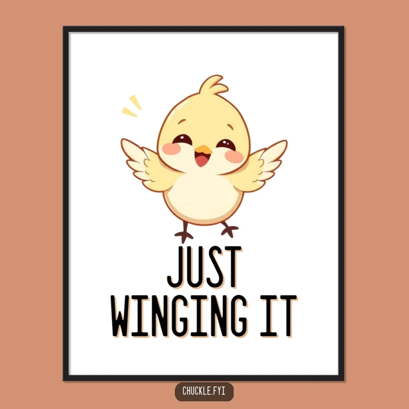 Funny Bird Poster: Cheerful Chirping Character Art, Unique Funny Gift for Walls