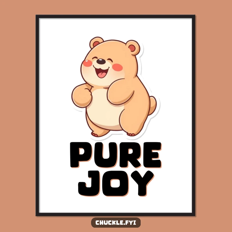 Funny Chubby Bear Poster: Glee-Filled Rolling Bear Art, Perfect Happy Gift