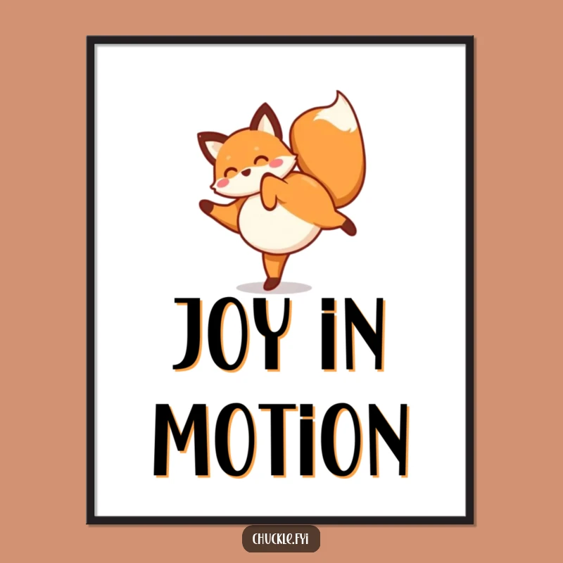 Funny Fox Cartwheel Poster: Brighten Your Walls with Joyful, Energetic Art