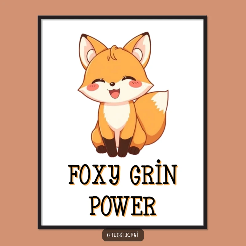 Funny Fox Giggling Poster: Add Playful Charm to Your Walls