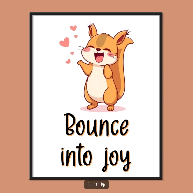 Funny Kawaii Squirrel Poster, Add Energetic Joy to Your Walls!