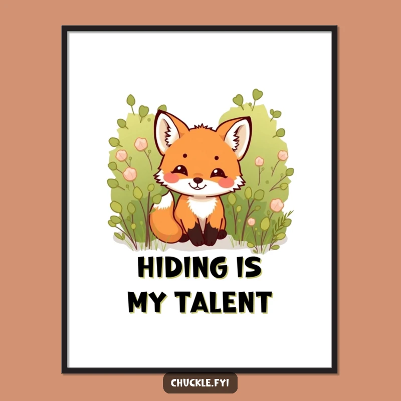 Funny Fox Cub Poster: Adorable Chuckling Cub Art, Hilarious Wall Decor