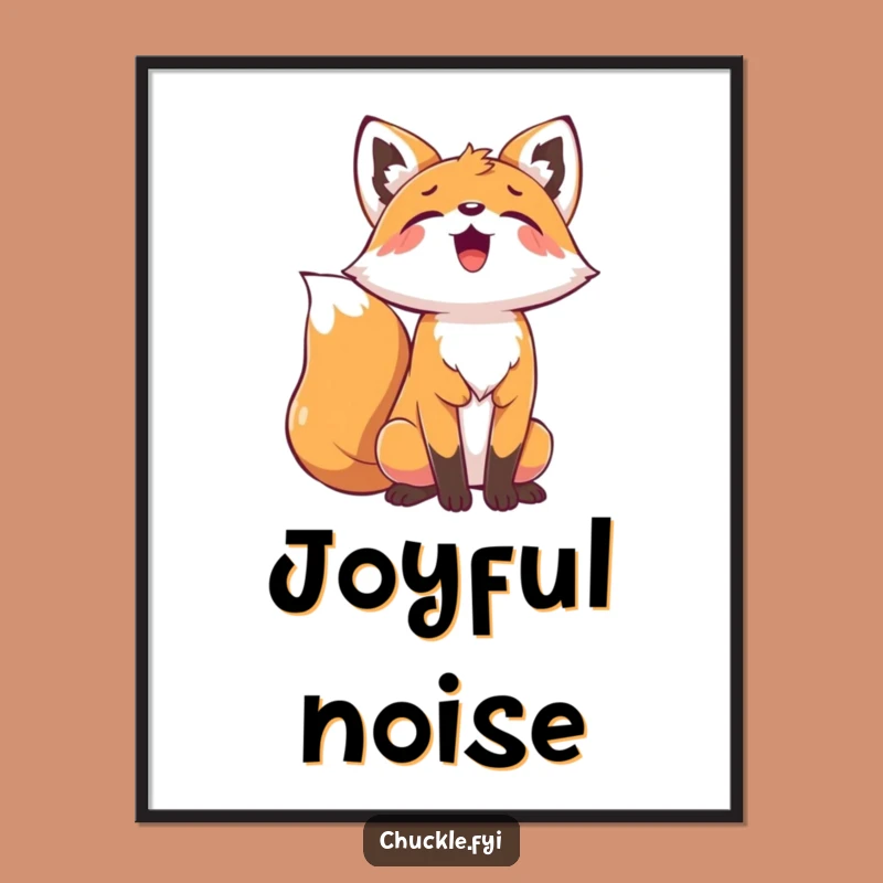 Funny Playful Fox Poster: Joyful Howling Fox Art, Perfect Unique Gift